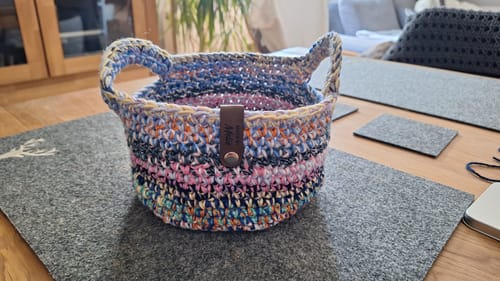 Customer photo review of Kunstleder Labels mit eigenem Schriftzug, verschiedene Farben