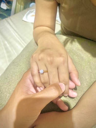 Customer photo review of 1ct Classic Solitaire Engagement Ring (ON HAND)