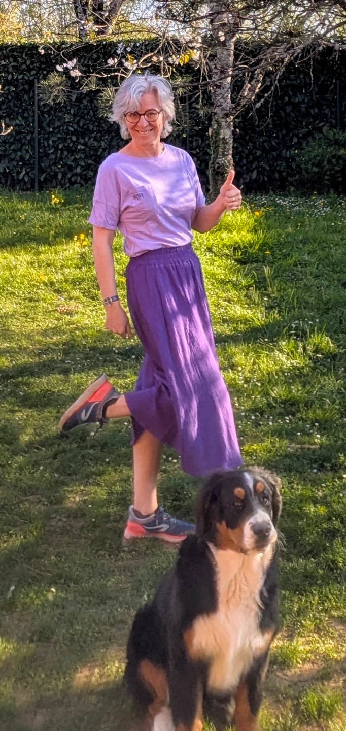 Customer photo review of Jupe Tao double gaze de coton aubergine - 92cm de hauteur