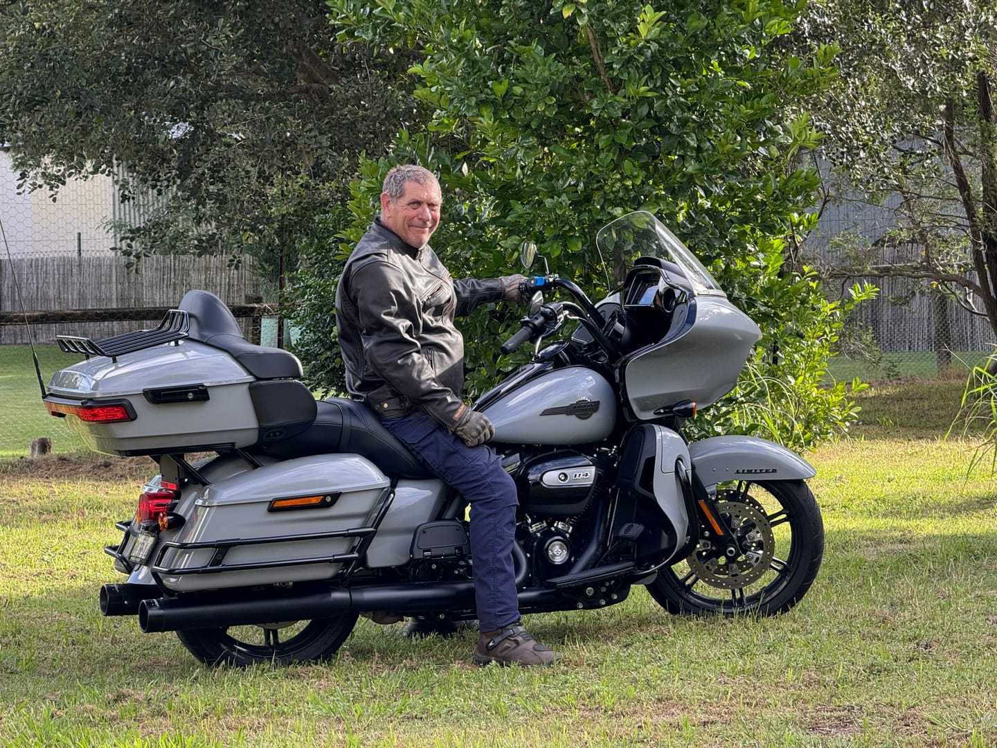 Customer photo review of 'The Rumbler' | Distressed Charcoal Brown Leather | Classic Leather Motorbike Jacket