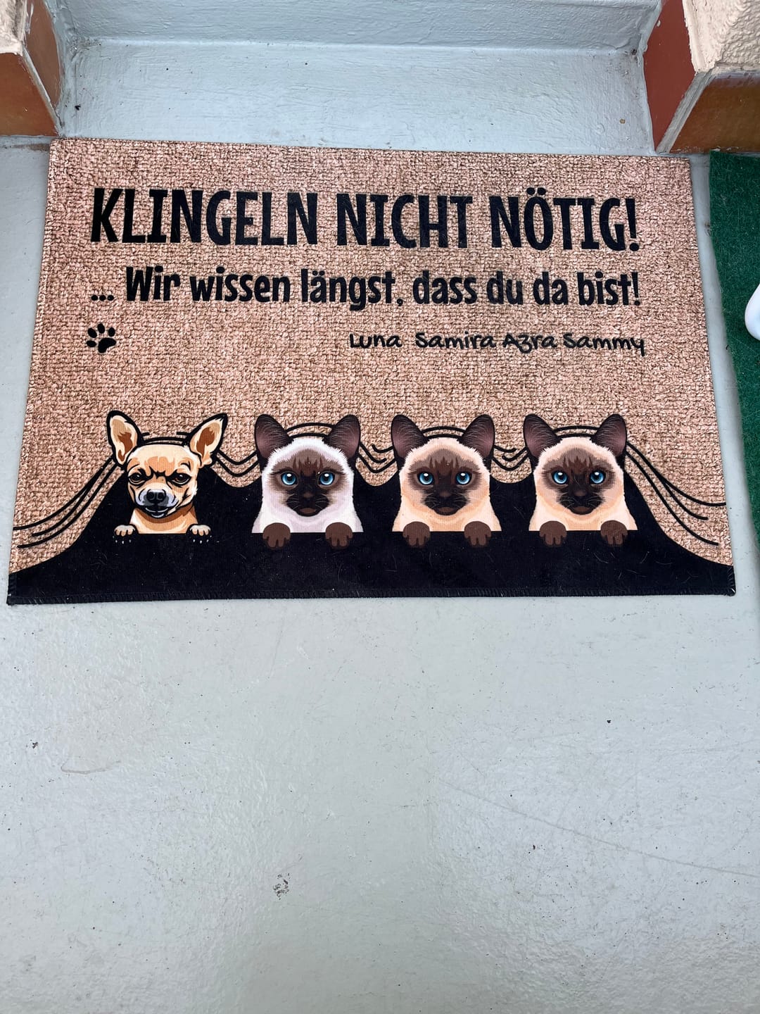 Customer photo review of Klingeln nicht nötig - Individuelle Fußmatte
