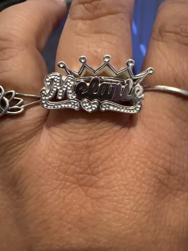 Customer photo review of Custom Name Ring with Crown