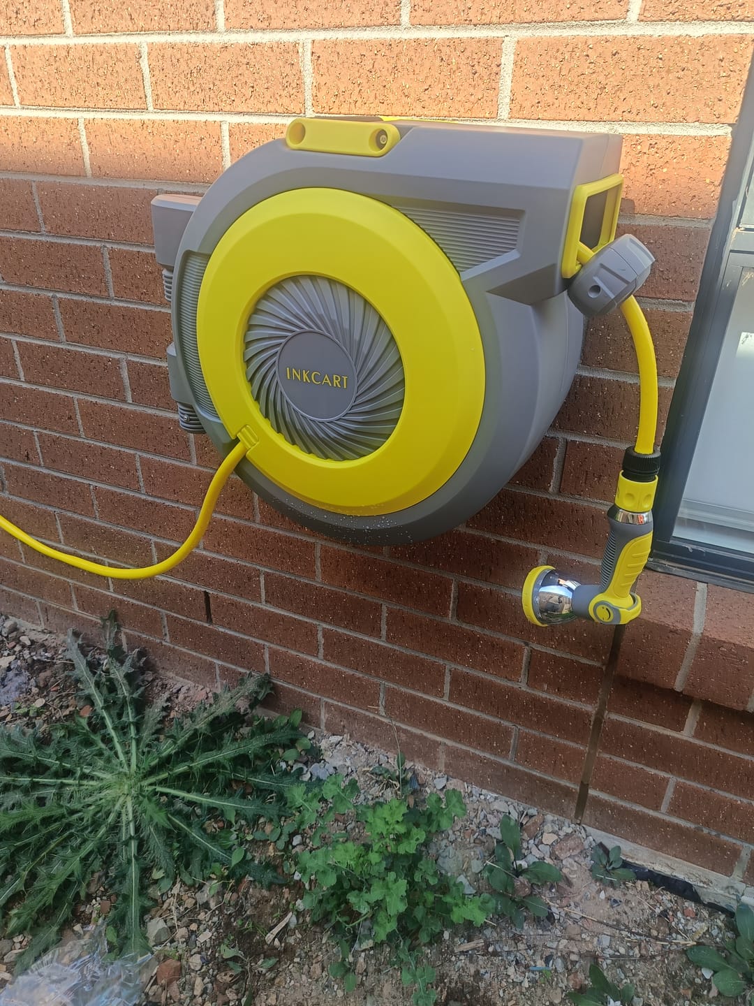 Customer photo review of 30m Retractable Garden Hose Reel.. Fully Installed
