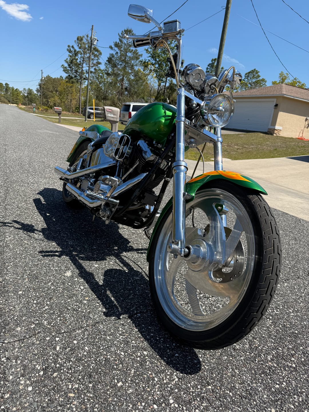 Customer photo review of Custom Chrome Chrome Rear-View Side Mirage Smooth Mirrors Fit For Harley Touring Softail Dyna