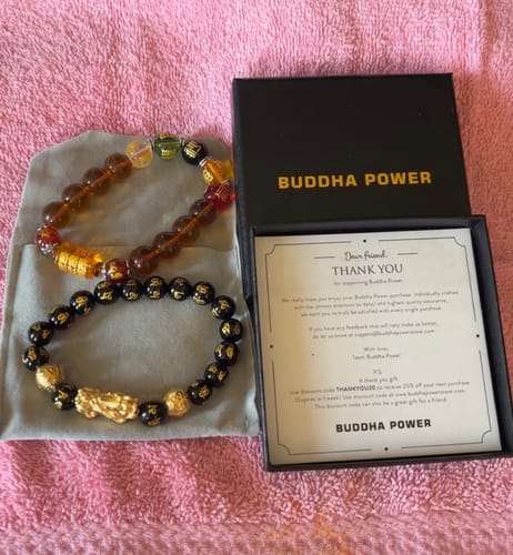 Customer photo review of CF - Feng Shui Black Obsidian Wealth Bracelet Bundle