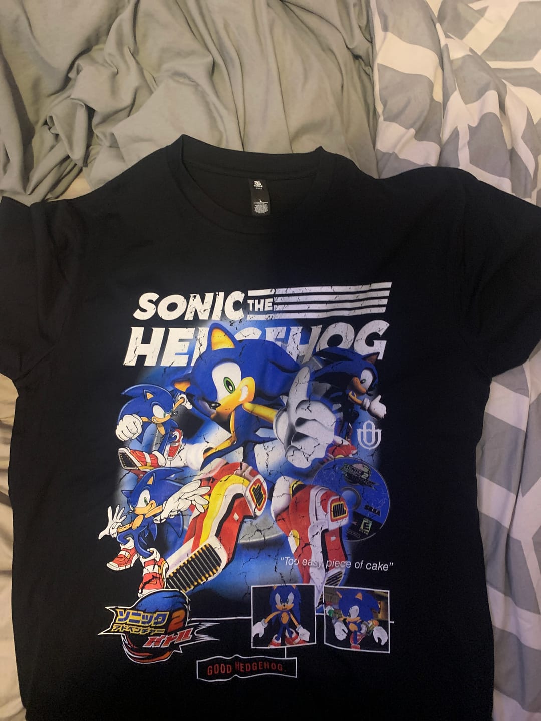Customer photo review of Video Games 'Sonic Adventure 2 Battle: Sonic' Staple T-Shirt