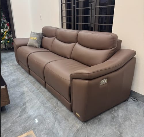 Customer photo review of Sản phẩm có sẵn - Sofa văng Elena 2m85 bọc da Rio màu 423 - Castagna