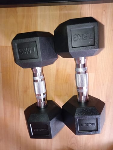 Customer photo review of Par de Mancuernas Hexagonales 2.5 a 17.5 KG IRONSIDE