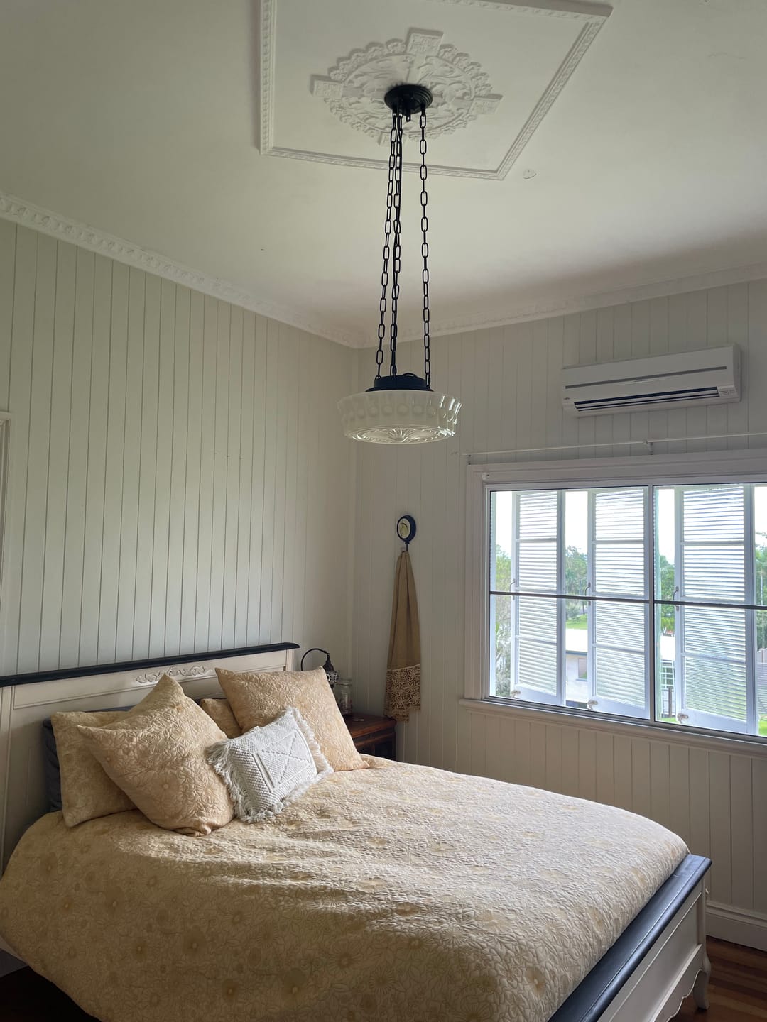 Customer photo review of Vintage 3-Light Ceramic Shade Schoolhouse Pendant Light