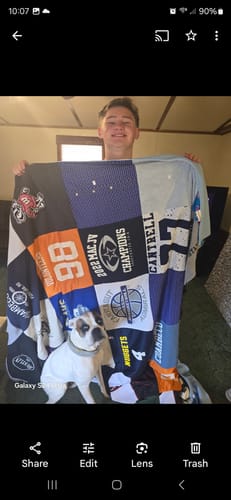 Customer photo review of Classic T-Shirt Blanket