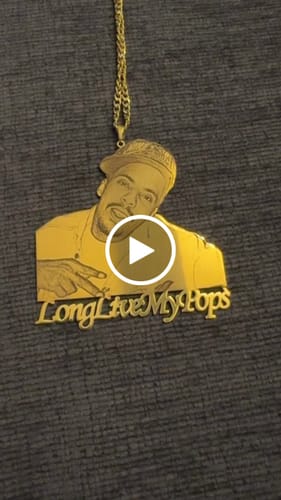 Customer video review of Custom Photo Engraved Pendant Necklace
