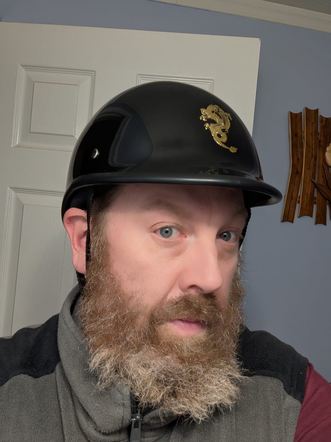 Customer photo review of World's Smallest & Lightest DOT Open Face Polo Helmet- Gloss Black