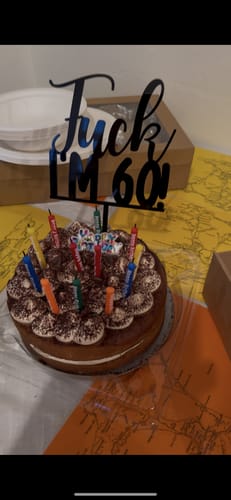 Customer photo review of Witty Cake Topper