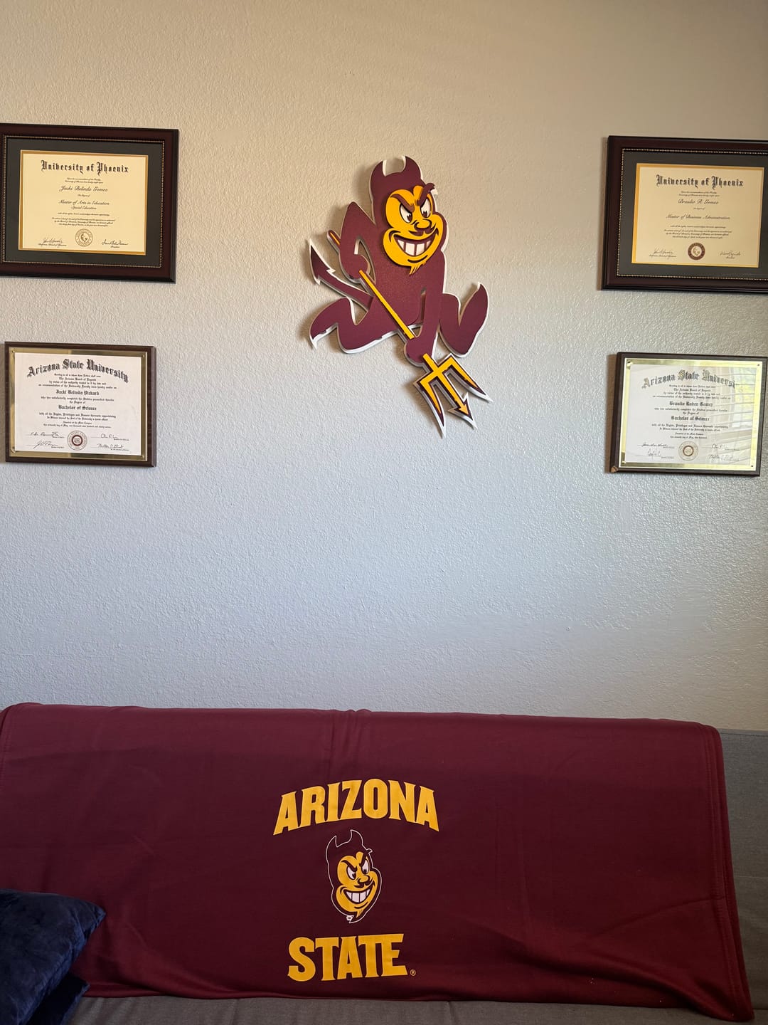 Customer photo review of Arizona State Sun Devils Metal Wall Art