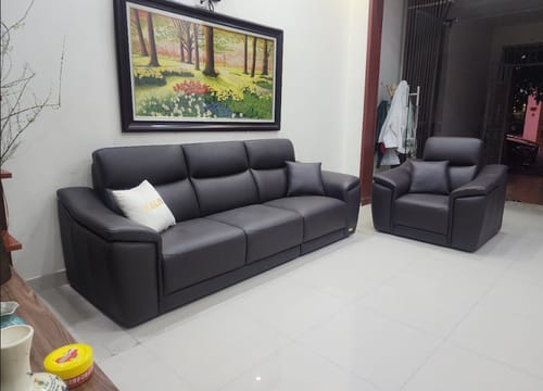 Customer photo review of Sản phẩm có sẵn - Sofa văng Elena 2m85 bọc da Rio màu 422 - Grayshadow