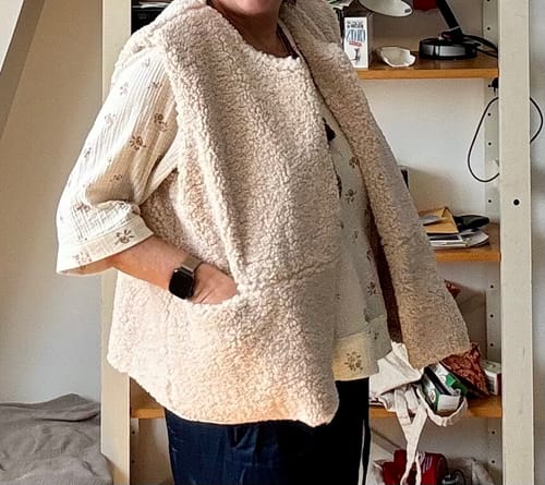 Customer photo review of Gilet Basile Duvetine ficelle