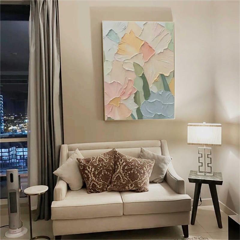 Customer photo review of Colorful Flower Textured Painting Canvas #FP042