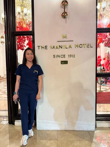 Customer photo review of 4-Pocket MoveTech® Scrub Top - Women / Navy