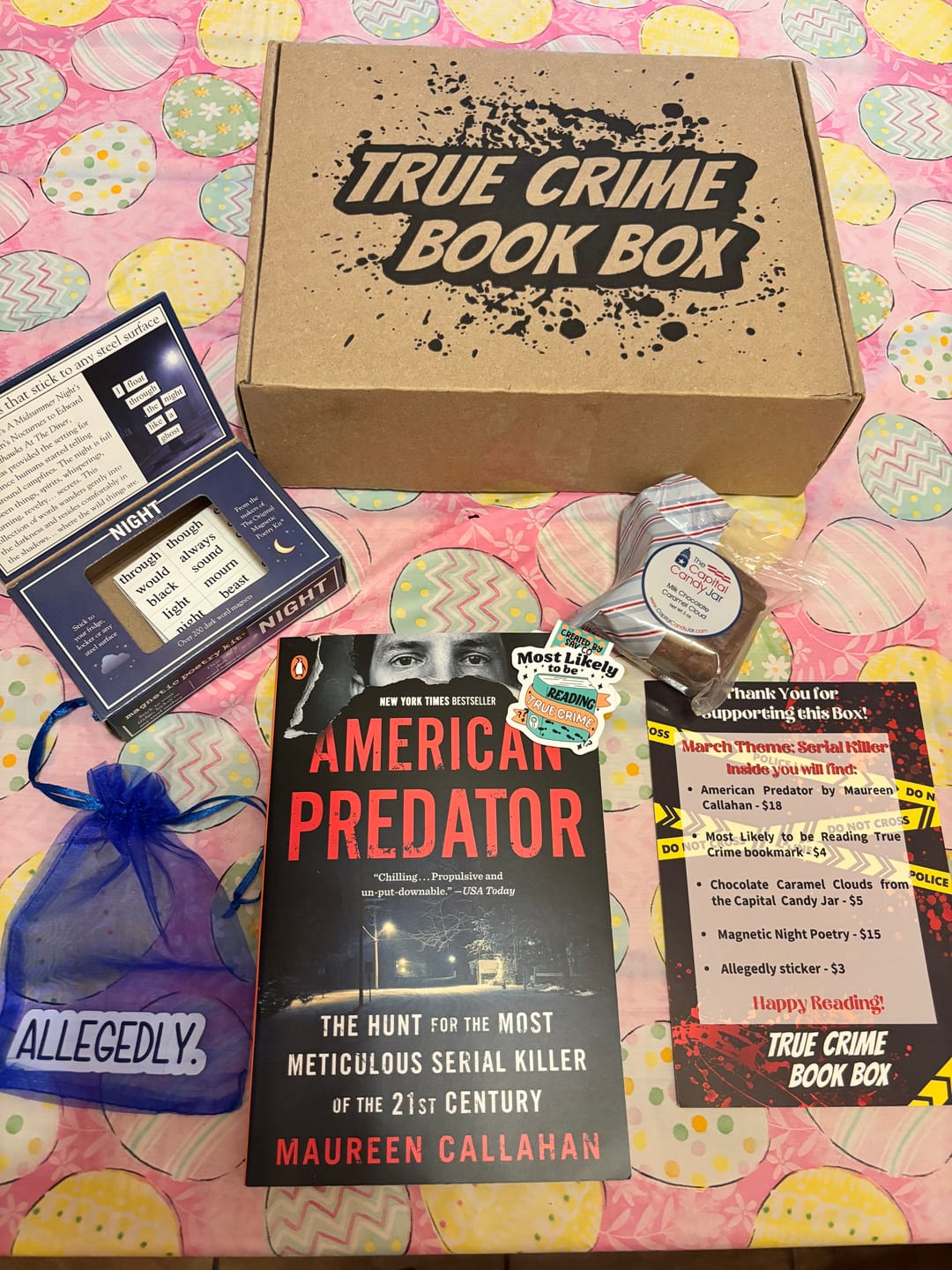 Customer photo review of Bi-monthly True Crime Book Box