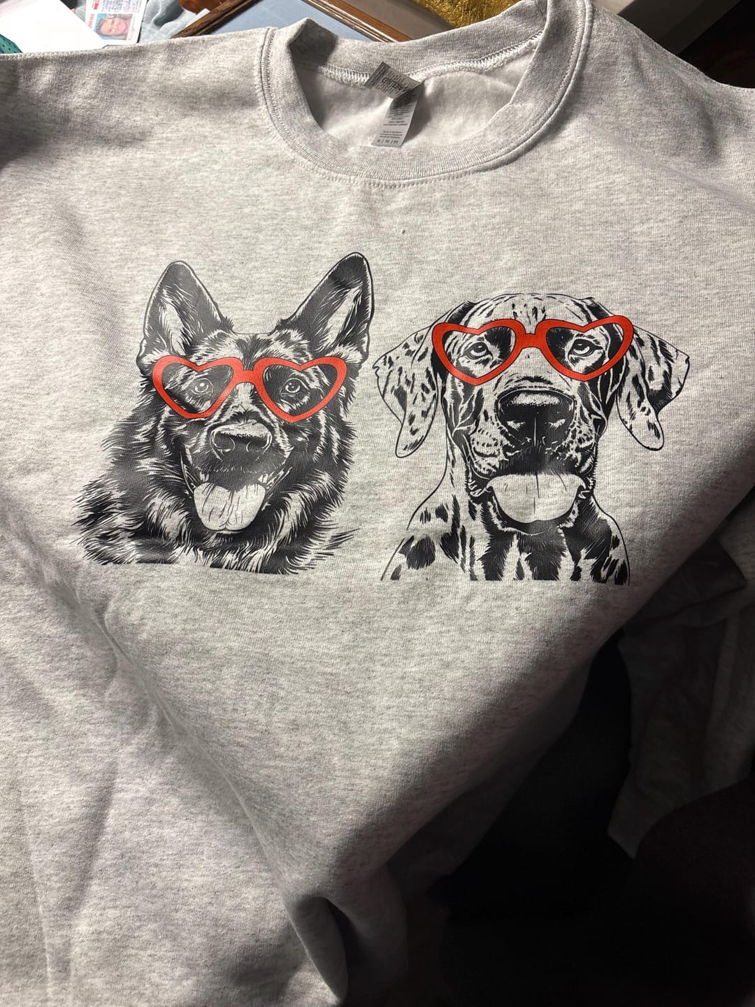 Customer photo review of German Shepherd, Pet, Dog Breed, Valentine's Sweatshirt
