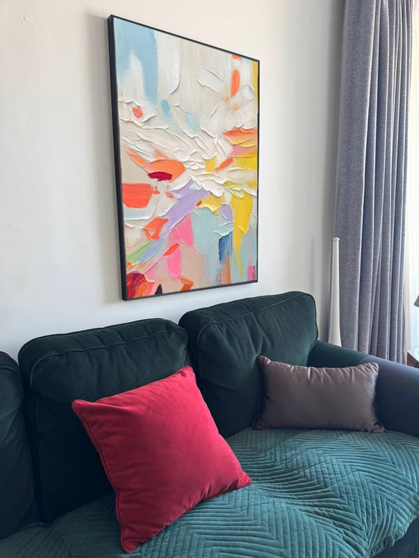 Customer photo review of Colorful Abstract Textured Painting Canvas #AT007