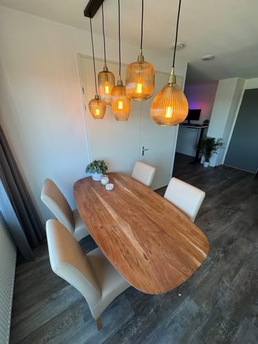 Customer photo review of Hanglamp Delia - 5-lichts - Amberkleurig - Glas