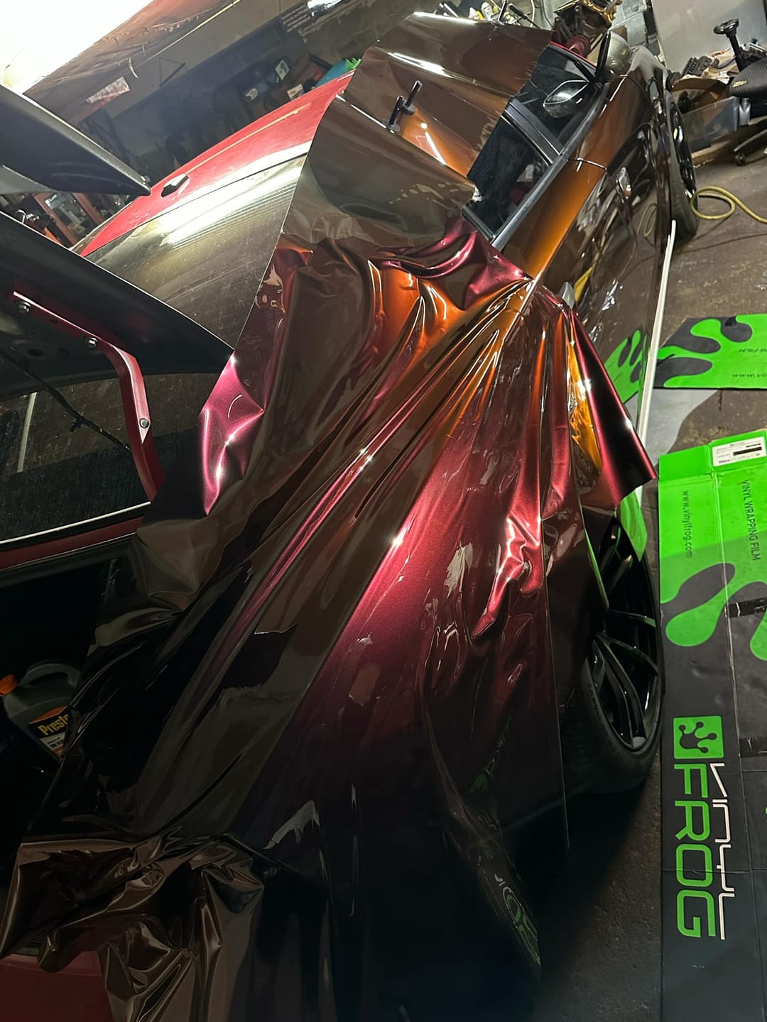 Customer photo review of Rainbow Drift Black Red Vinyl Wrap