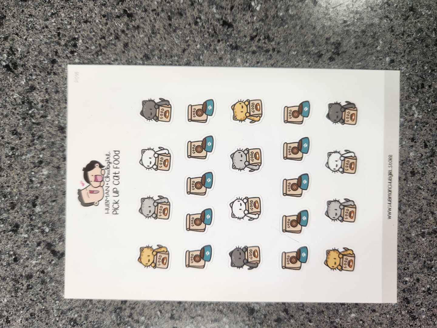 Customer photo review of Pick Up Cat Food Planner Stickers