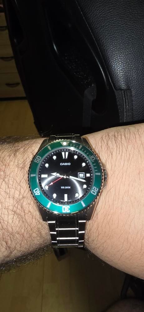 Customer photo review of Reloj Casio Submariner Marlin Duro MDV-107D-3AV Kermit Buceo