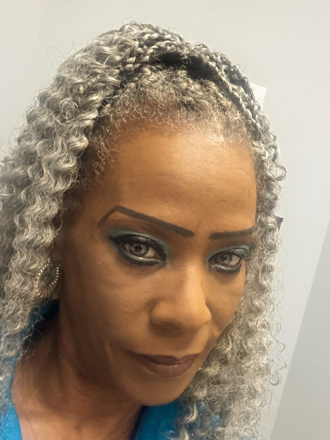 Customer photo review of Amazonia Icy Volcano Gray Prescription Colored Contact Lenses