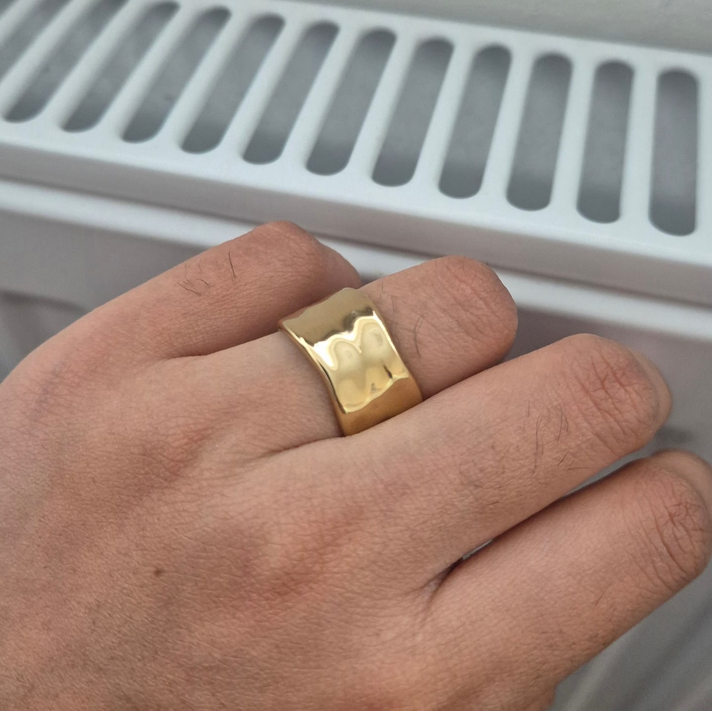 Customer photo review of Textured Band Ring