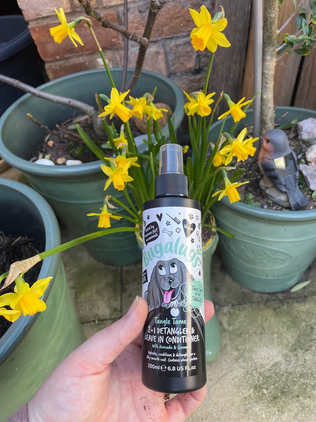 Customer photo review of 2 in 1 Detangler & Leave in Conditioner with Avocado & Coconut for Dogs