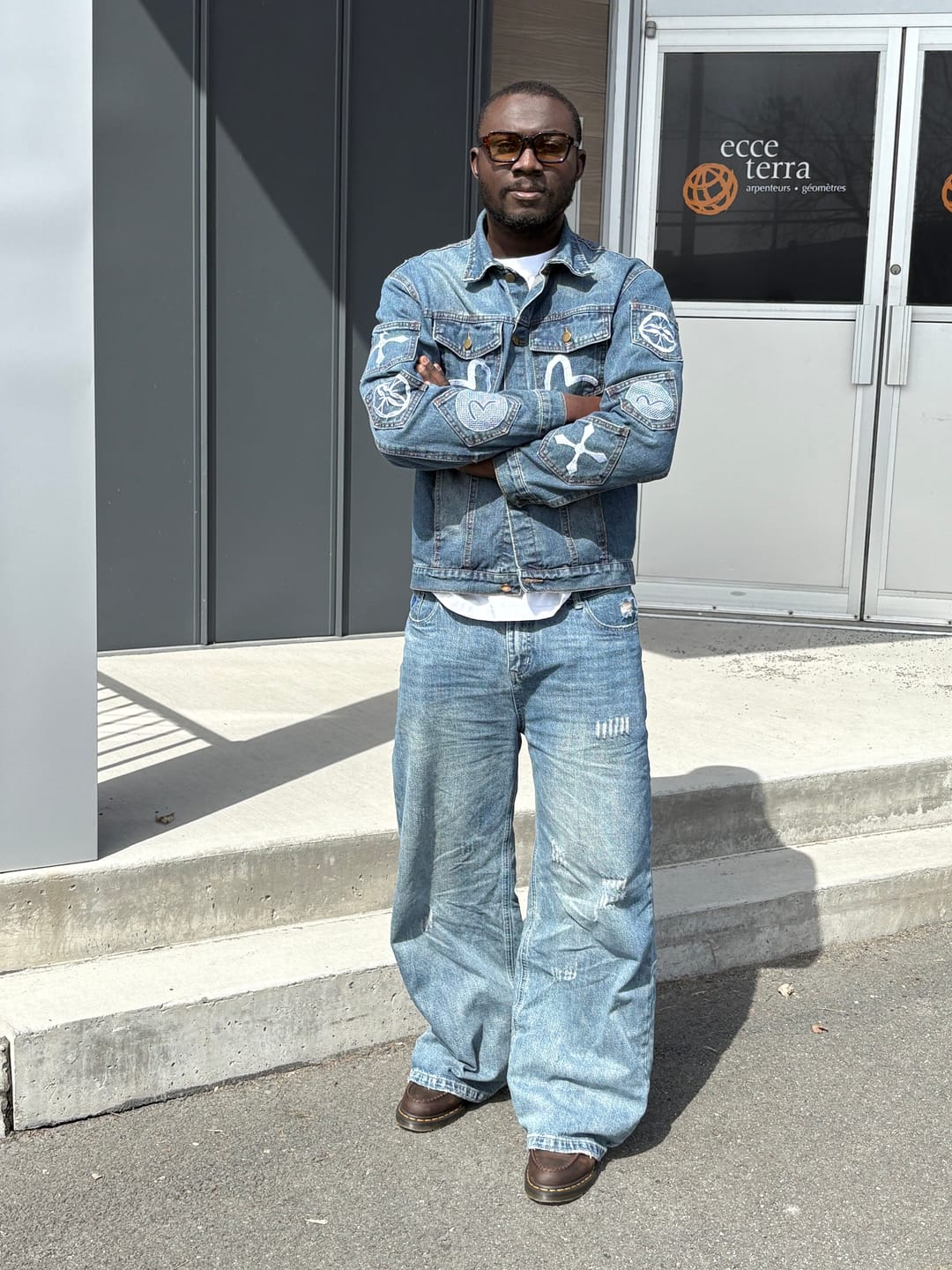 Customer photo review of Aelfric Eden Rhinestone Baggy Jeans