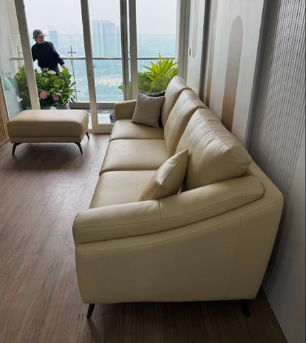 Customer photo review of Ghế sofa văng da đẹp phòng khách CAPRI