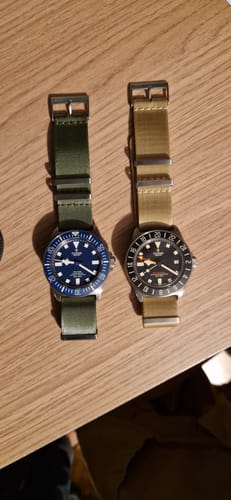 Customer photo review of Beige Nylon Watch Strap