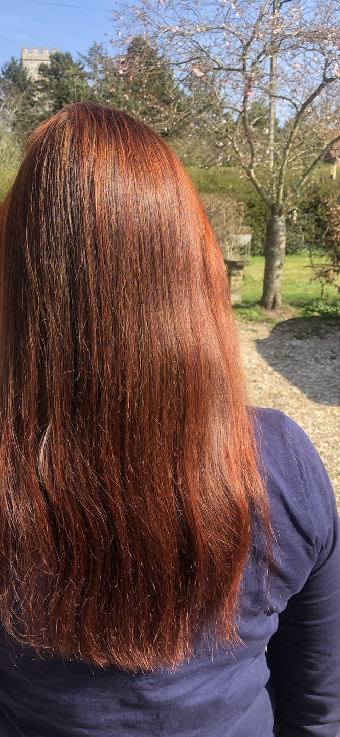 Customer photo review of Moroccan Henna Hair Dye 100% Pure Powder