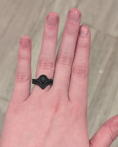 Customer photo review of Silicone Pear Diamond Rings - 2 Pack, Stylish Design, Common Colors, U.S. Patent