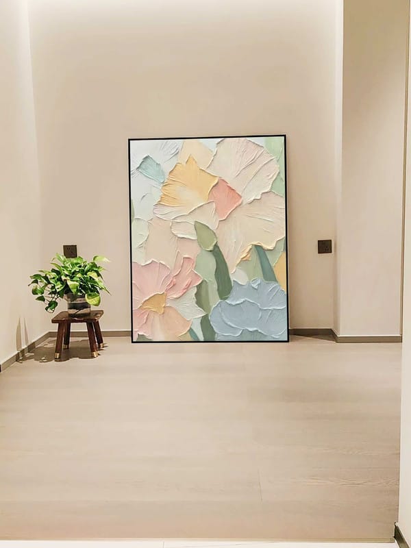 Customer photo review of Colorful Flower Textured Painting Canvas #FP042