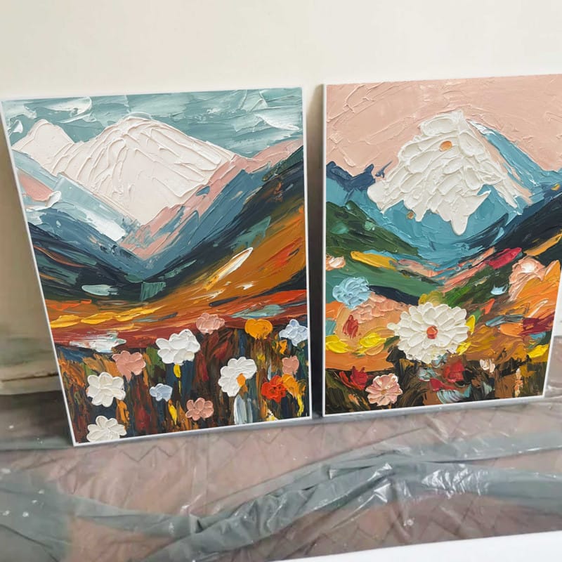 Customer photo review of Colorful Flower Textured Painting Canvas #FP034
