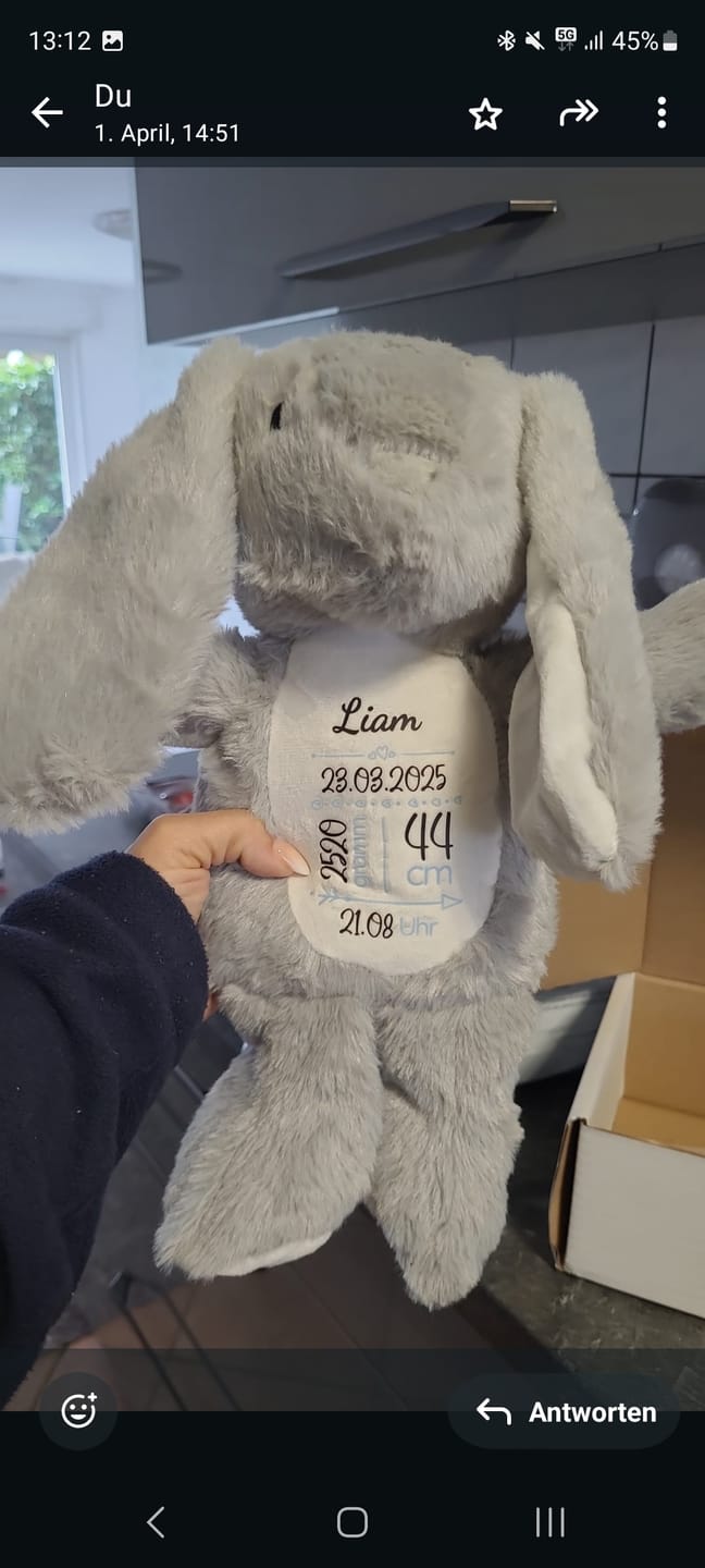 Customer photo review of Hasi - Kinder-Stoffhase