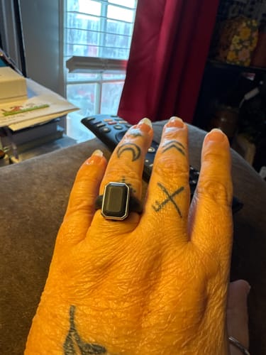 Customer photo review of Emerald Collection- Silicone Rings with Metal Frame