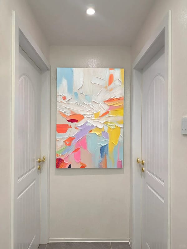 Customer photo review of Colorful Abstract Textured Painting Canvas #AT007