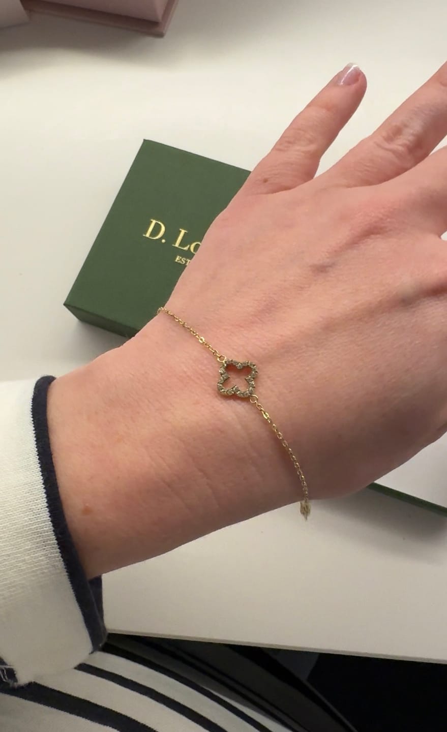 Customer photo review of Pavé Clover Bracelet