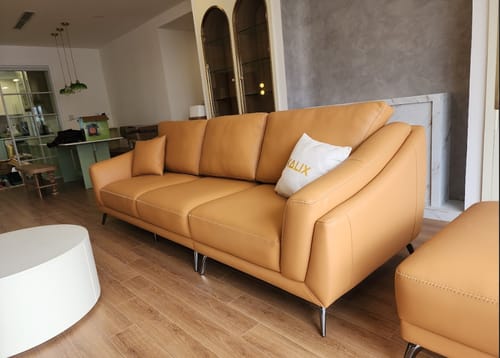Customer photo review of Ghế sofa văng da đẹp phòng khách CAPRI