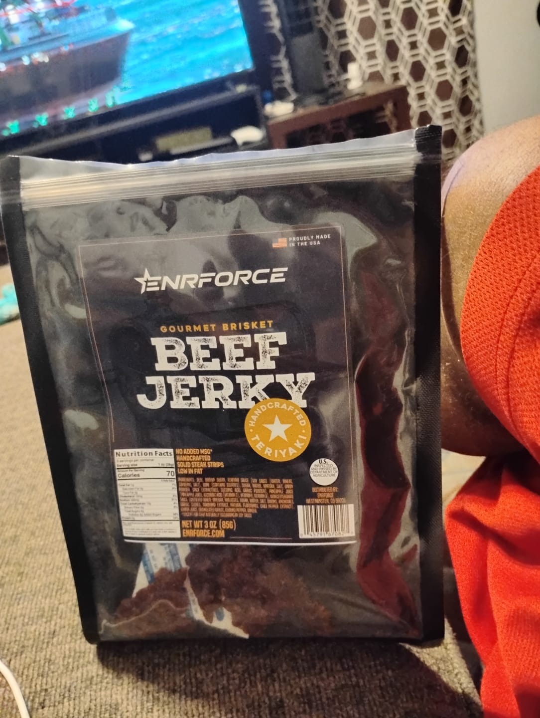 Customer photo review of Gourmet Bacon Jerky
