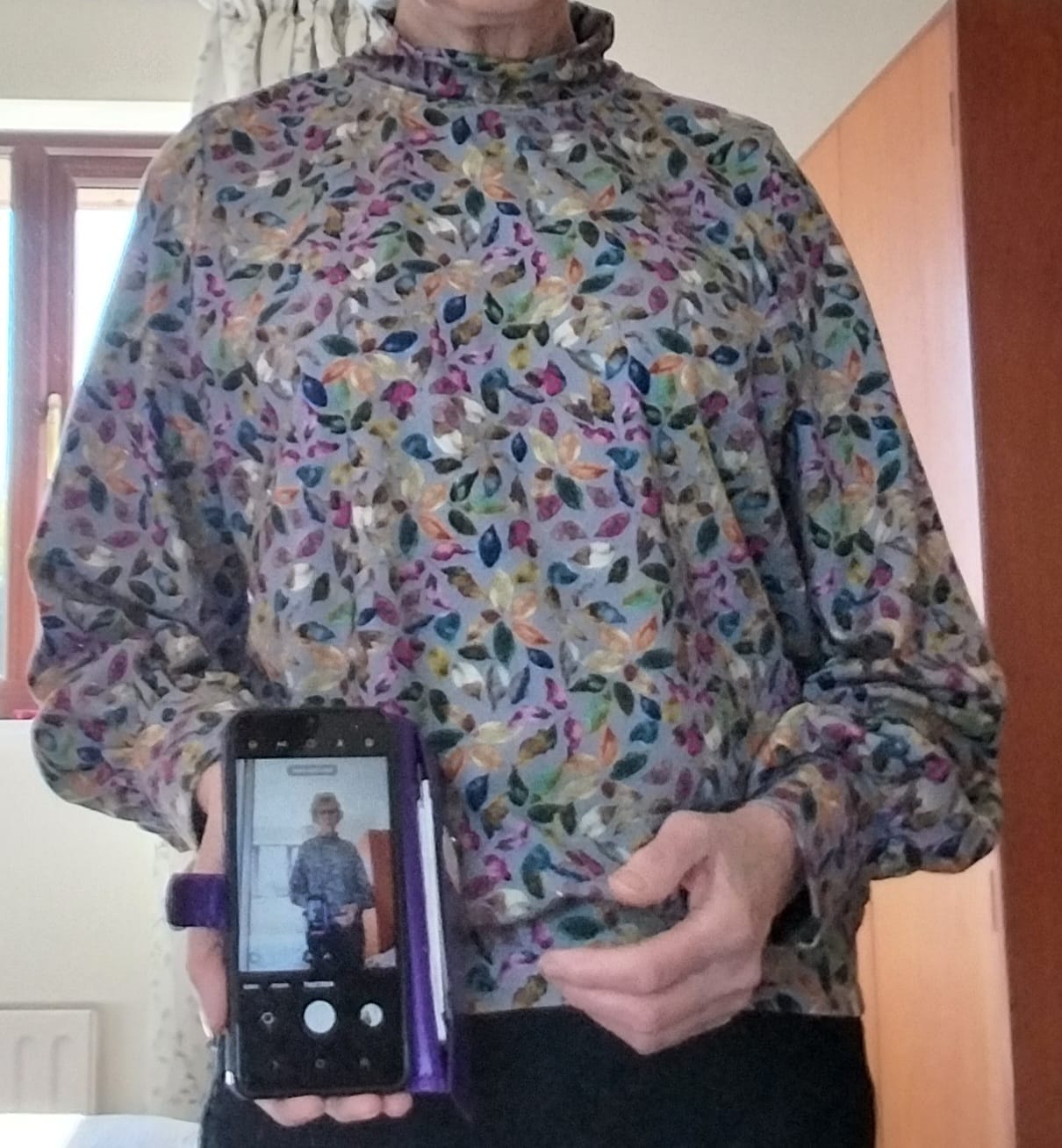 Customer photo review of Chroma Leaves Cotton Jersey Fabric