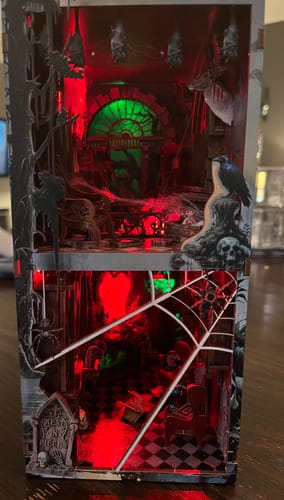 Customer photo review of Haunted Mansion DIY Wooden Book Nook Shelf Insert