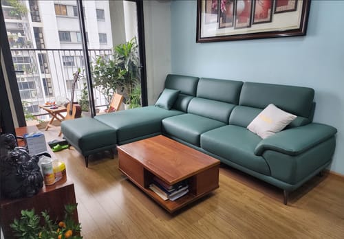 Customer photo review of Sofa góc da tựa liền - BERNI