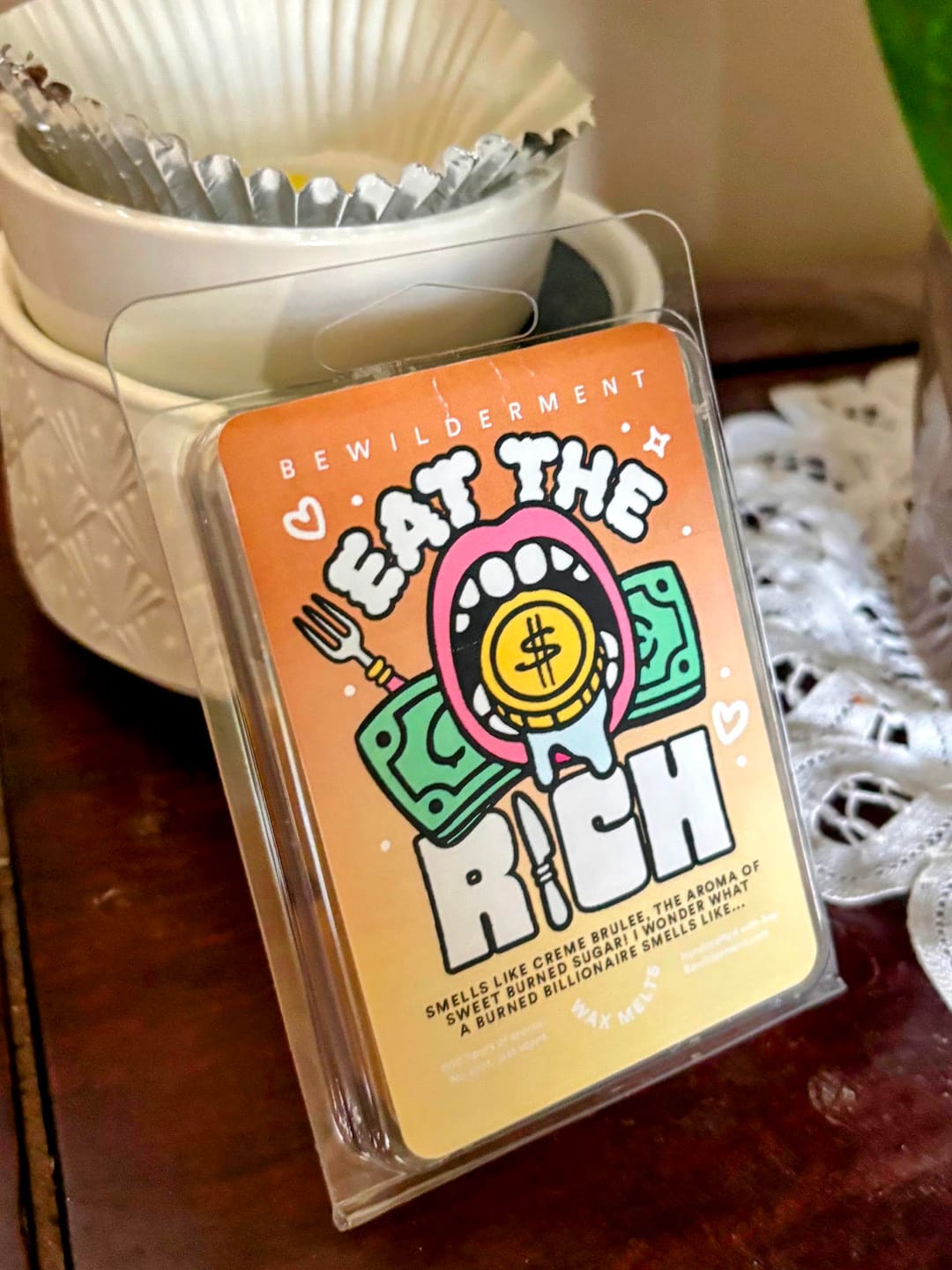 Customer photo review of Eat The Rich Wax Melts