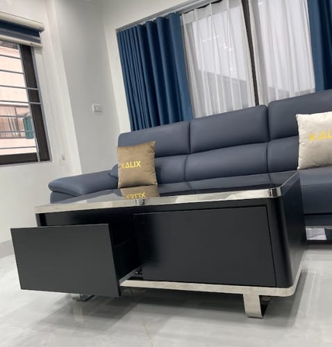 Customer photo review of Bàn trà hình chữ nhật, mặt đá ceramic, chân inox sáng bóng - Stefano